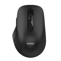 NILOX TECH - Mouse ottico, connessione wireless DUAL (Dongle 2.4 Ghz e wireless), 1600DPI, 6 pulsanti, ergonomico, funziona con pile AA(non incluse)