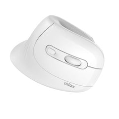 NILOX TECH - Mouse Verticale, connessione wireless con dongle 2.4 Ghz, 3200DPI, 6 tasti con silent click, funziona con pile AA(non incluse)
