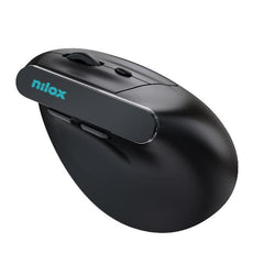 NILOX TECH - Mouse Verticale, connessione wireless DUAL (BT 5.2 e Dongle 2.4GHZ), ricaricabile tramite porta USB-C, cavo incluso, 1600DPI, 6 pulsanti, illuminazione RGB, ergonomico