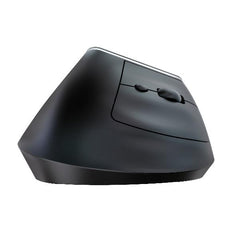NILOX TECH - Mouse Verticale, connessione wireless DUAL (BT 5.2 e Dongle 2.4GHZ), ricaricabile tramite porta USB-C, cavo incluso, 1600DPI, 6 pulsanti, illuminazione RGB, ergonomico