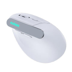 NILOX TECH - Mouse Verticale, connessione wireless DUAL (BT 5.2 e Dongle 2.4GHZ), ricaricabile tramite porta USB-C, cavo incluso, 1600DPI, 6 pulsanti, illuminazione RGB, ergonomico