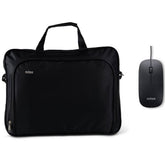 NILOX TECH - Borsa per Notebook/Laptop fino a 15.6", manico e tracolla, cerniera in metallo + Mouse ottico USB 1200 DPI, lunghezza cavo 1.2 mt, 3 tasti