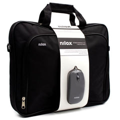 NILOX TECH - Borsa per Notebook/Laptop fino a 15.6", manico e tracolla, cerniera in metallo + Mouse ottico USB 1200 DPI, lunghezza cavo 1.2 mt, 3 tasti