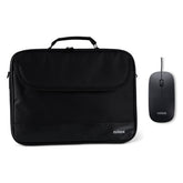 NILOX TECH - Borsa per Notebook/Laptop fino a 15.6", manico e tracolla, cerniera in metallo, interni rinforzati + Mouse ottico USB 1200 DPI, lunghezza cavo 1.2 mt, 3 tasti