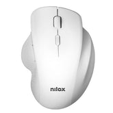 NILOX TECH - Mouse ottico, connessione wireless, ergonomico, 3200DPI, 6 tasti, funziona con pile AA (non incluse), interruttori Huano