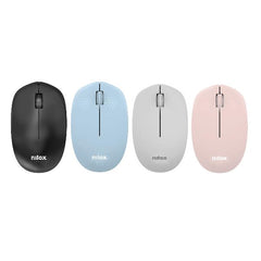NILOX TECH - Mouse ottico, connessione wireless 2.4 Ghz, 1000DPI, 3 tasti, funziona con pile AA(non incluse)