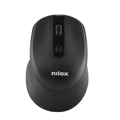 NILOX TECH - Mouse ottico, connessione wireless 2.4 Ghz, 4 tasti con silent click, 1600DPI, funziona con pile AA(non incluse) ergonomico