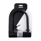 NILOX - Lucchetto in metallo a forma di U, due chiavi incluse, per bici e monopattini