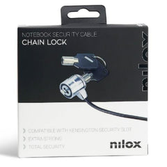 NILOX TECH - Cavo sicurezza con chiave, lunghezza cavo 1.8 mt, 2 chiavi in dotazione, slot K di sicurezza standard Kensington da 7.3mm