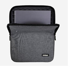 NILOX TECH - Custodia sleeve per Notebook fino a 14.1", imbottita, anti shock, cerniera in metallo, 2 ampi scomparti