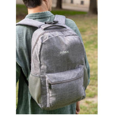 NILOX TECH - Zaino per Notebook/Laptop 15.6", materiale riciclato, 2 ampi scomparti, tasche esterne, spallacci imbottiti e regolabili