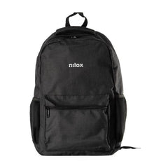 NILOX TECH - Zaino per Notebook/Laptop 15.6", materiale riciclato, 2 ampi scomparti, tasche esterne, spallacci imbottiti e regolabili
