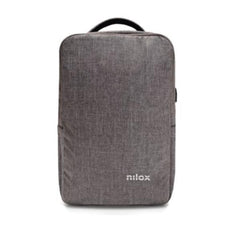 NILOX TECH - Zaino per Notebook/Laptop 15.6", materiale riciclato, 2 ampi scomparti, tasche esterne, spallacci imbottiti e regolabili