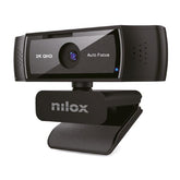 NILOX TECH - Webcam con risoluzione 1080p, supporta formati video Full HD 30 fps e 2K, autofocus, microfono, lunghezza cavo 1.5 mt, interfaccia USB, filtro Privacy