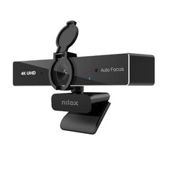 NILOX TECH - Webcam con risoluzione 4K 30 fps, auto focus, cavo USB-A con adattatore USB-C, 2 microfoni integrati, plug & play