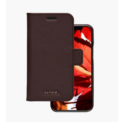 New York - Custodia in pelle Saffiano per iPhone12 mini - Marrone