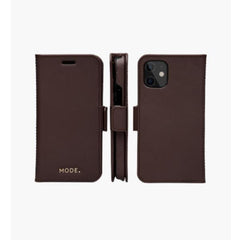 New York - Custodia in pelle Saffiano per iPhone12 mini - Marrone