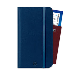 PASSPORTD - Custodia porta documenti, passaporti in pelle sintetica con chiusura magnetica e tasca porta scheda Sim e slot per carte
