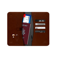 PASSPORTD - Custodia porta documenti, passaporti in pelle sintetica con chiusura magnetica e tasca porta scheda Sim e slot per carte
