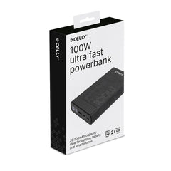 PBPD100W20000 - Powerbank Power Delivery, capacità 20000 mAh, potenza massima 100 Watt, display LED integrato, due porte USB-C, una porta USB-A
