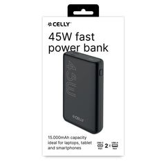PBPD45W15000 - Powerbank Power Delivery, capacità 15000 mAh, potenza massima 45 Watt, una porta USB-C, due porte USB-A, una porta Micro Usb, tecnologia Quick Charge 3.0
