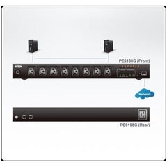 PDU eco con tecnologia di misurazione e commutazione 1U 15A/10A 8-prese