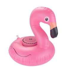 POOLFLAMINGO - Speaker wireless gonfiabile, potenza audio 3 Watt, certificazione IPX7, utile come porta bicchiere