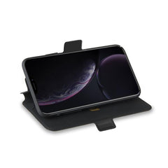 PRESTIGEM - Custodia ad agenda ultrasottile con finitura morbida con effetto opaco colore nero compatibile con Apple iPhone Xr