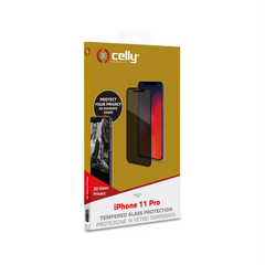 PRIVACY 3D GLASS - Vetro 9H con bordo colorato nero per schermo curvo con effetto Privacy compatibile con Apple iPhone 11 Pro