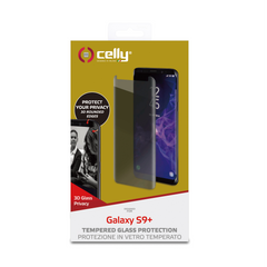 PRIVACY 3D GLASS - Vetro 9H con bordo colorato nero per schermo curvo con effetto Privacy compatibile con Samsung Galaxy S9+