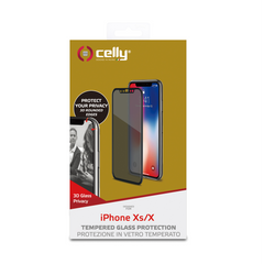 PRIVACY 3D GLASS - Vetro 9H con bordo colorato nero per schermo curvo con effetto Privacy compatibile con Apple iPhone Xs/ iPhone X
