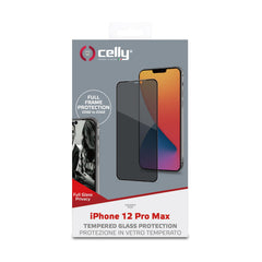 PRIVACY FULL GLASS - Vetro 9H con effetto Privacy e bordo colorato nero compatibile con Apple iPhone 12 Pro Max