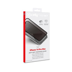 PRIVACY FULL GLASS - Vetro 9H con effetto Privacy e bordo colorato nero compatibile con Apple iPhone 14 Pro Max