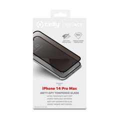 PRIVACY FULL GLASS - Vetro 9H con effetto Privacy e bordo colorato nero compatibile con Apple iPhone 14 Pro Max