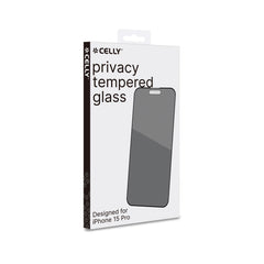PRIVACY FULL GLASS - Vetro 9H con effetto Privacy e bordo colorato nero compatibile con Apple iPhone 15 Pro