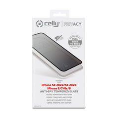 PRIVACY FULL GLASS - Vetro 9H con effetto Privacy e bordo colorato nero compatibile con Apple iPhone SE 2022/ SE 2020/ 8/ 7