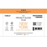 PROFILMPRO PRIVACY GLOSSY - Pellicola trasparente lucida da 5 pezzi con effetto Privacy compatibile con il plotter ProScreenPro - NEW YORK (PROSCREEN ZHEROES)