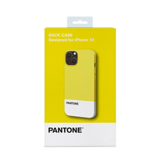 PANTONE - Cover in TPU bicolore giallo e bianco bordi anti-scivolo protezione tasti laterali compatibile con Apple iPhone 13