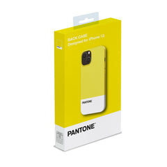 PANTONE - Cover in TPU bicolore giallo e bianco bordi anti-scivolo protezione tasti laterali compatibile con Apple iPhone 13