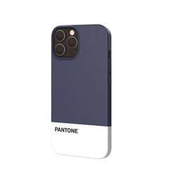 PANTONE - Cover in TPU bicolore blu navy e bianco bordi anti-scivolo protezione tasti laterali compatibile con Apple iPhone 13 Pro