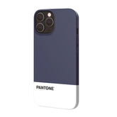 PANTONE - Cover in TPU bicolore blu navy e bianco bordi anti-scivolo protezione tasti laterali compatibile con Apple iPhone 13 Pro Max