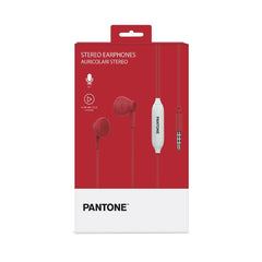 PANTONE - Auricolare Stereo in-ear a filo con jack 3.5 mm, tasto alla risposta e cavo tondo