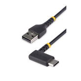 Cavo da USB-A a USB-C a 90° da 15 cm - Cavetto di Ricarica Veloce USB Tipo C per uso intensivo - Cavo Dati da USB 2.0 Type-A a Type-C in Resistente Fibra Aramidica - Cavo USB Corto