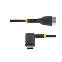 Cavo da USB-A a USB-C a 90° da 15 cm - Cavetto di Ricarica Veloce USB Tipo C per uso intensivo - Cavo Dati da USB 2.0 Type-A a Type-C in Resistente Fibra Aramidica - Cavo USB Corto