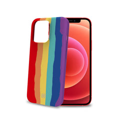 RAINBOW - Cover in silicone morbido con bordi anti scivolo compatibile con Apple iPhone 13 Pro