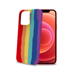 RAINBOW - Cover in silicone morbido con bordi anti scivolo compatibile con Apple iPhone 13 Pro Max