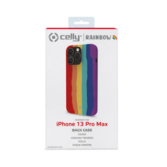RAINBOW - Cover in silicone morbido con bordi anti scivolo compatibile con Apple iPhone 13 Pro Max