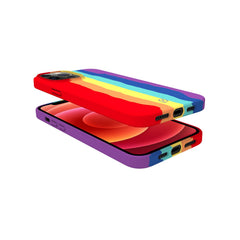 RAINBOW - Cover in silicone morbido con bordi anti scivolo compatibile con Apple iPhone 13 Pro Max