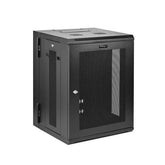 Armadio Rack 19" 15U a Muro - Server Rack 19 pollici a 4 montanti con cerniere - Rack Dati Ventilato con Ripiano 1U e Pannelli Laterali Rimovibili per apparecchiature dati/AV/elett