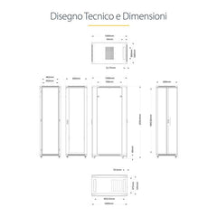 Armadio Rack 19" 42U a 4 Montanti